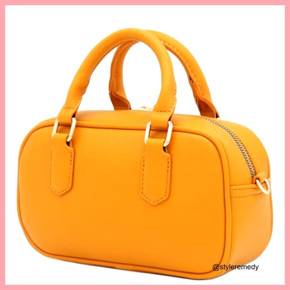 Mini PU Leather Satchel Purse Top Handle Crossbody Bag - Picture 5 of 7